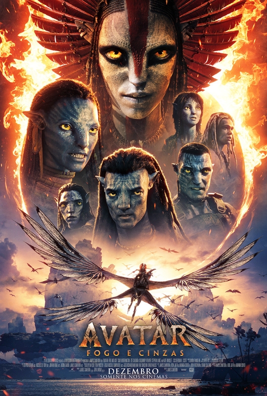 Cartaz de divulgação do filme Avatar: Fogo e Cinzas.