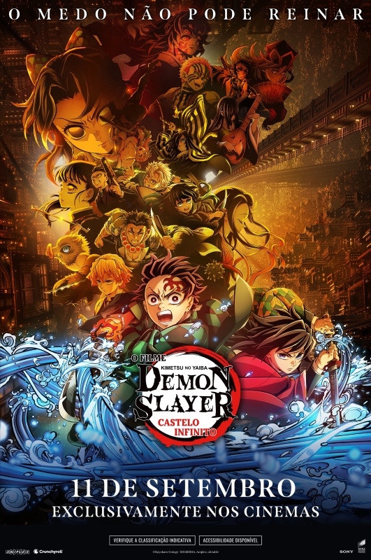 Cartaz de divulgação do filme Demon Slayer: Kimetsu no Yaiba - Castelo Infinito.