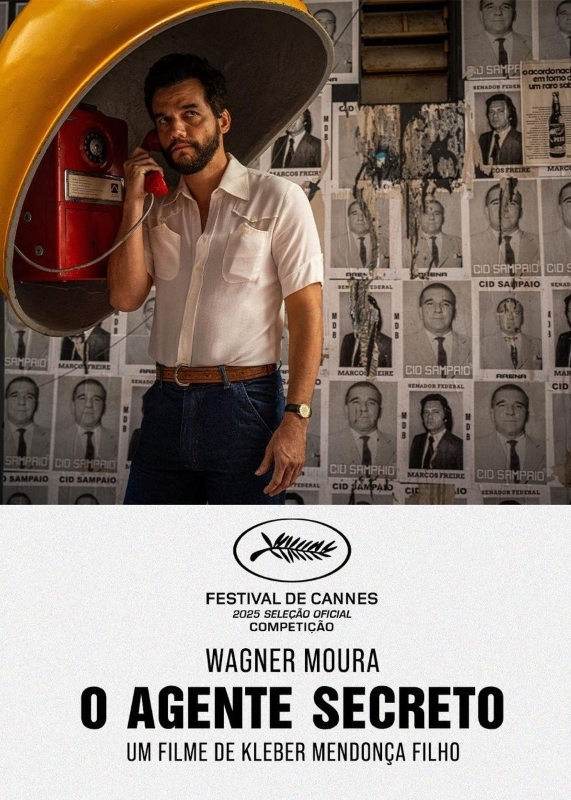 Cartaz de divulgação do filme O Agente Secreto.