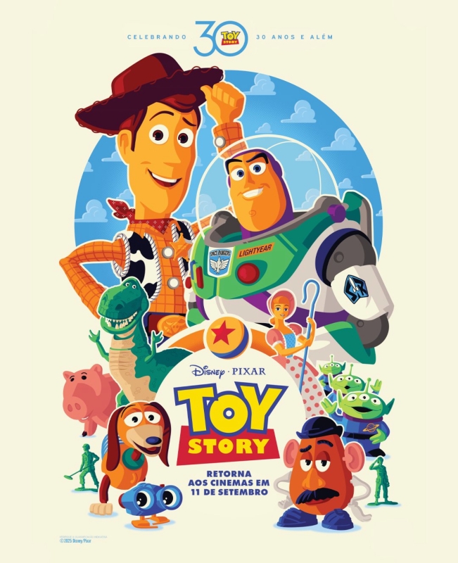 Cartaz de divulgação do filme Toy Story (relançamento).