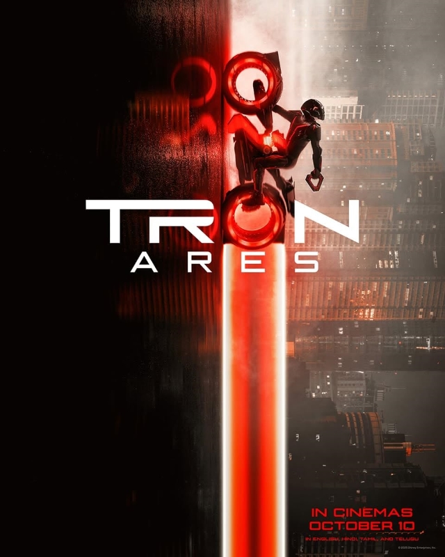 Cartaz de divulgação do filme Tron: Ares.